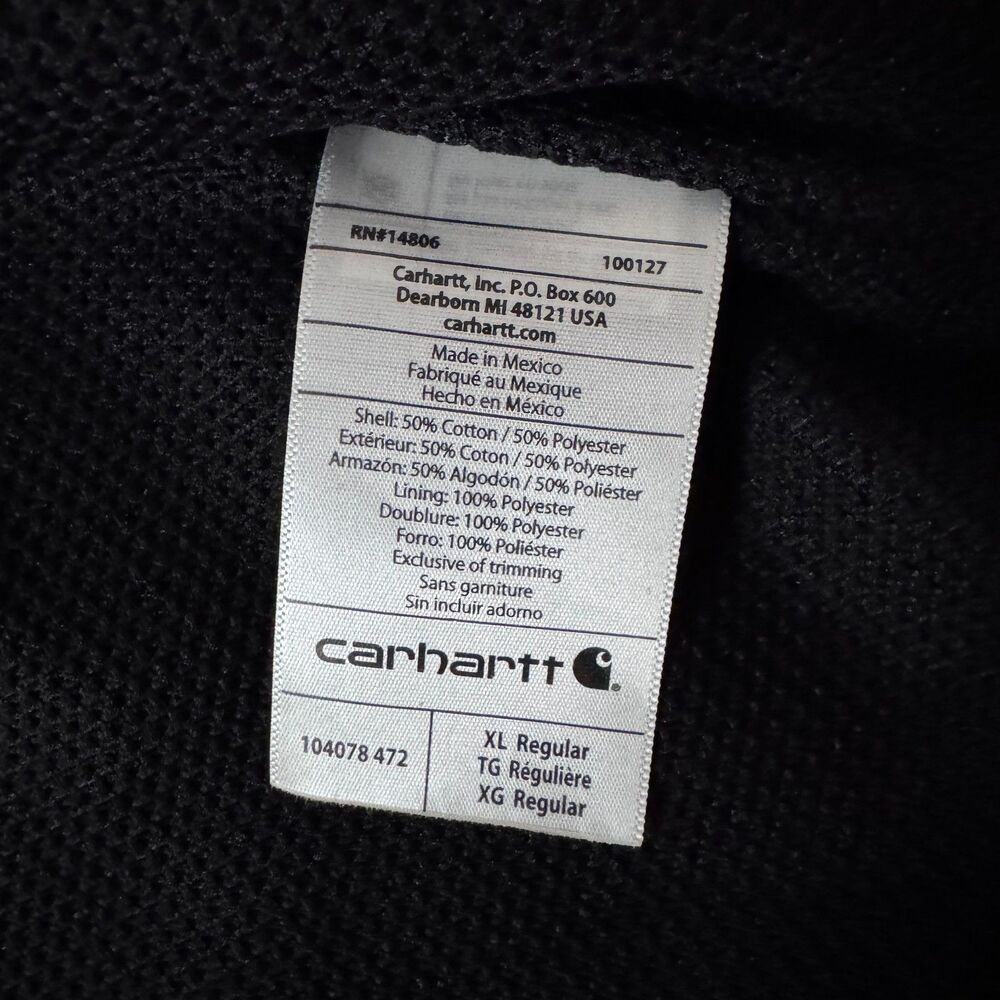 Carhartt Hoodie Mens XL Loose Fit Blue Thermal Lined Rain Defender Midweight - Picture 9 of 10